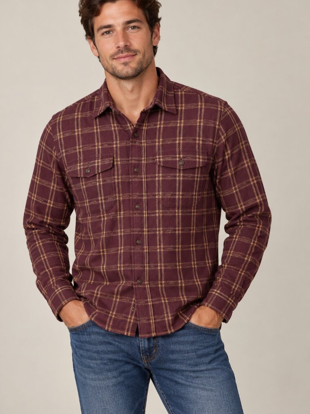 UNTUCKIT Havelin  Heavy Cotton Plaid Flannel Shirt Size XL